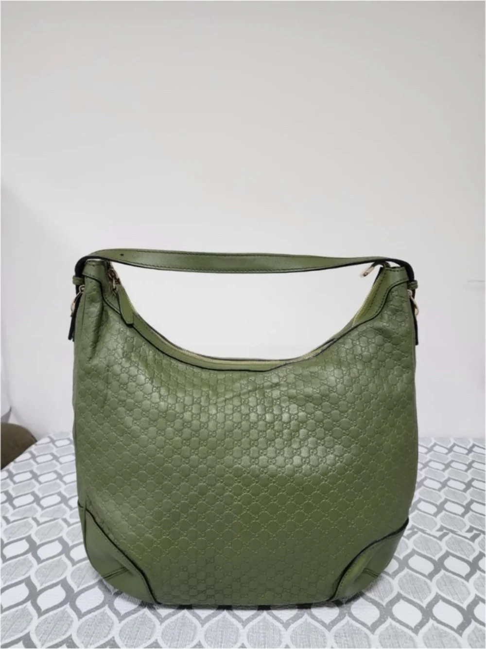 Authentic Gucci Microguccima Nice Hobo Bag Green